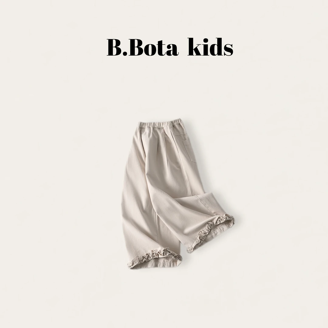 2025秋款儿童直筒休闲纯色阔腿裤-bt6628