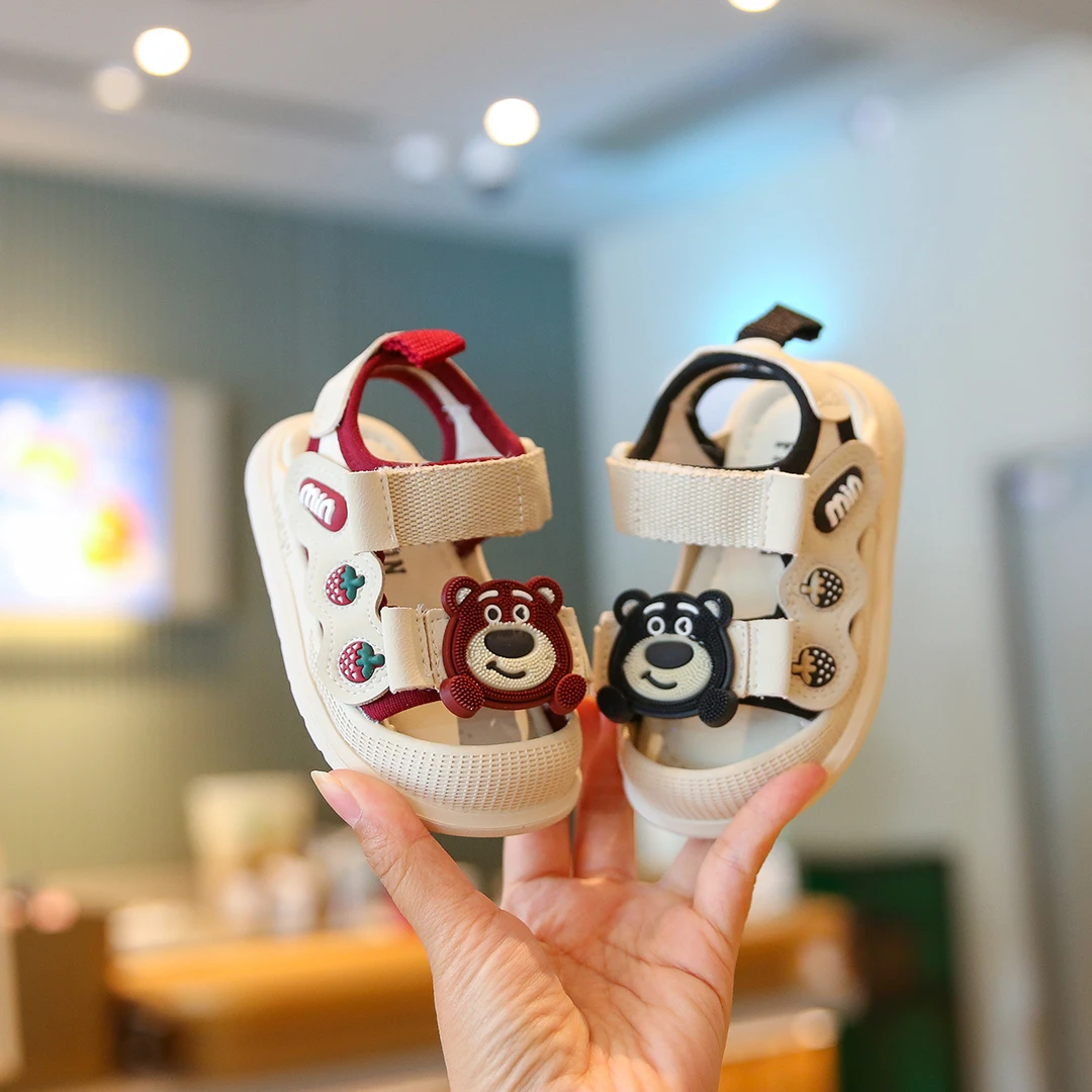 Sportmern凉鞋学步鞋软底魔术贴防滑小童夏季女童透气运动卡通风