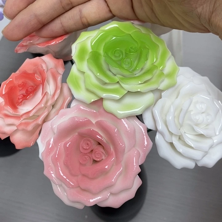 陶瓷手工制作陶瓷花4朵