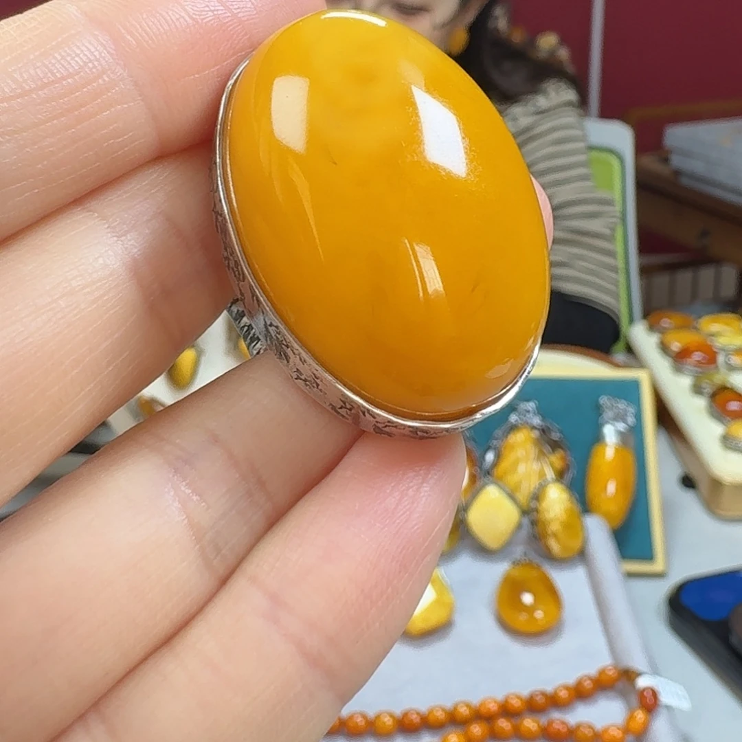 蜜蜡未镶嵌手链戒指