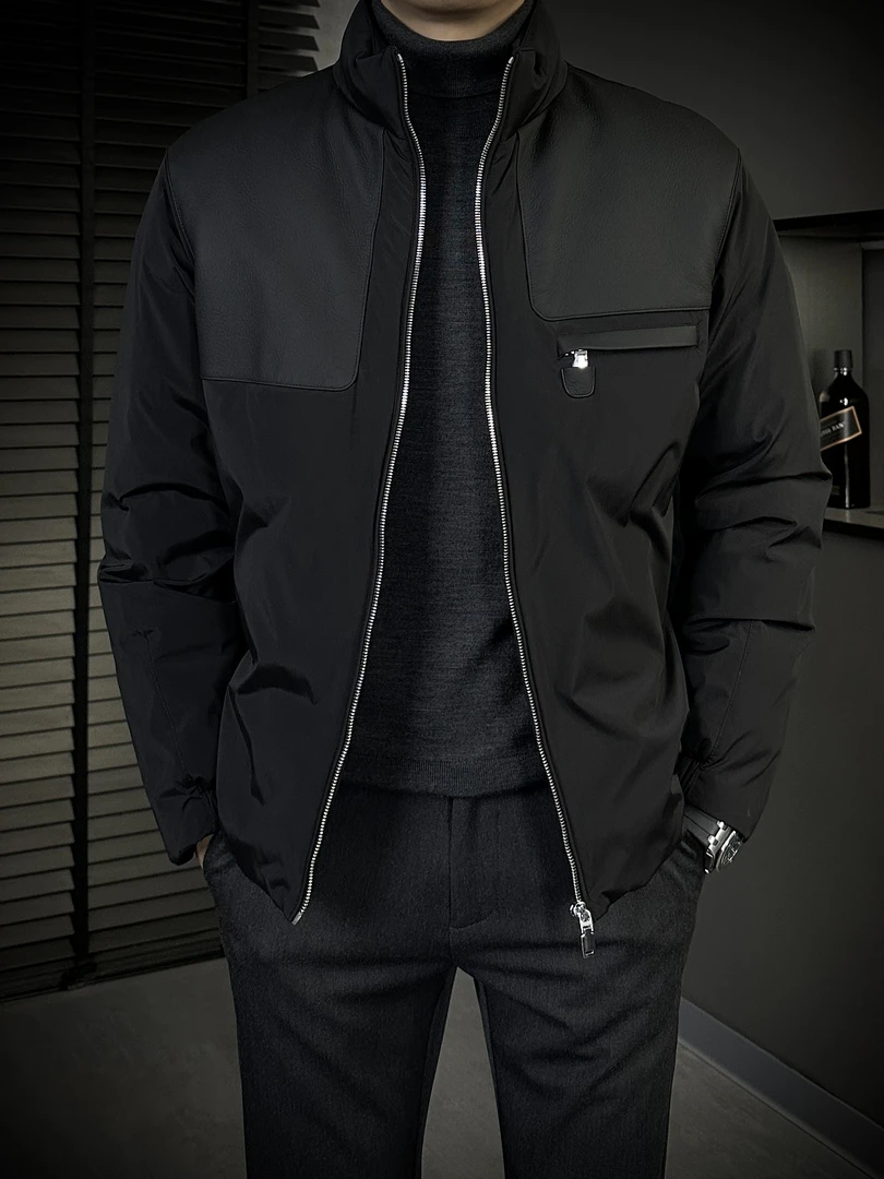 KING&GUCH【90三花白鹅绒✚绵羊皮】秋冬季立领轻奢休闲羽绒服867695