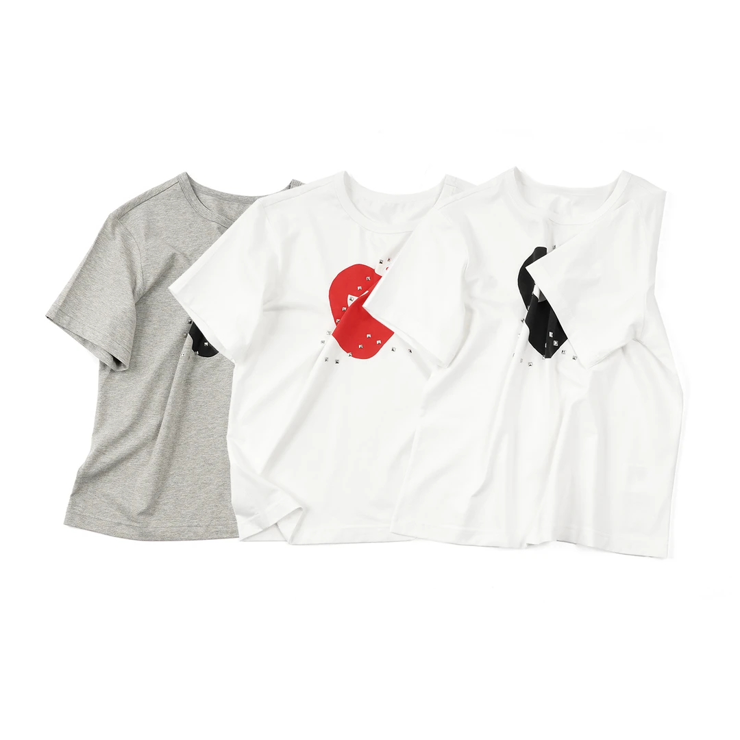 【爱心烫钻短袖】TXAL53020夏季宽松休闲潮味圆领T恤