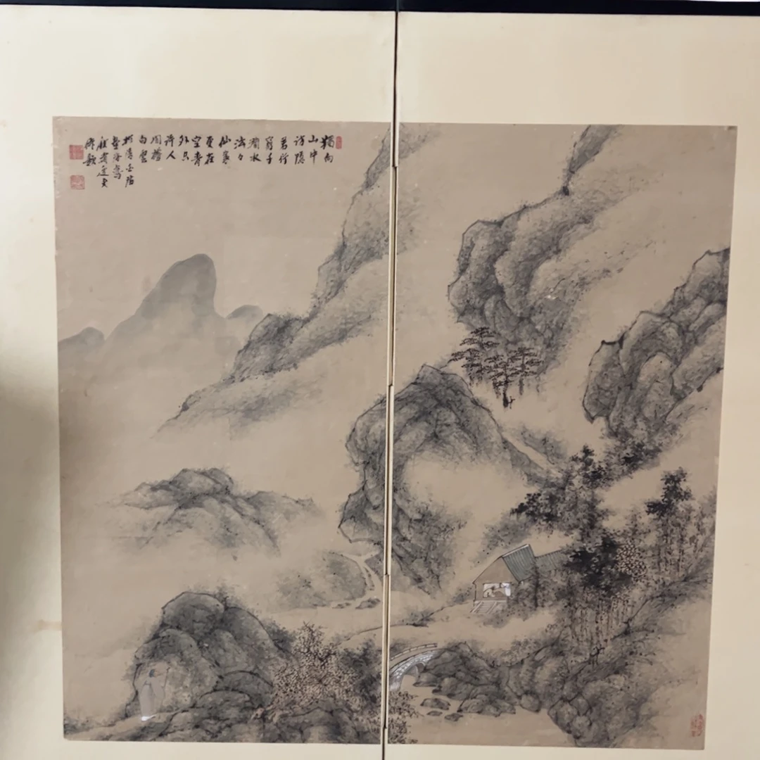 绘画屏风框画茶空间设计