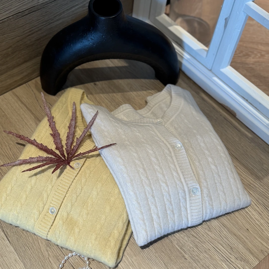 Gaishery【女士新款小花开衫】100山羊绒