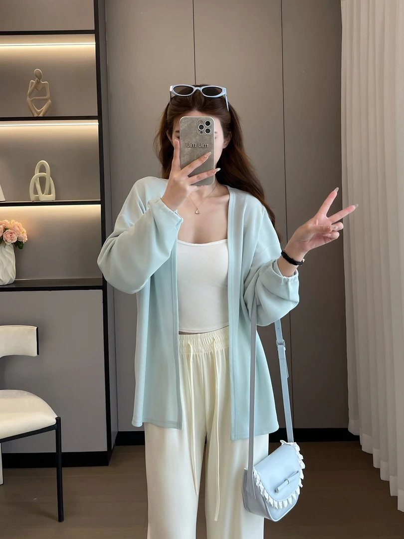 针织细腻质感!柔软开衫披肩!温暖夏日早晚穿搭!