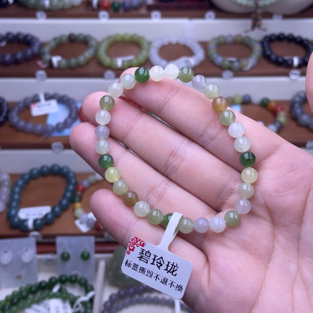 未镶嵌手链和田玉多宝6mm