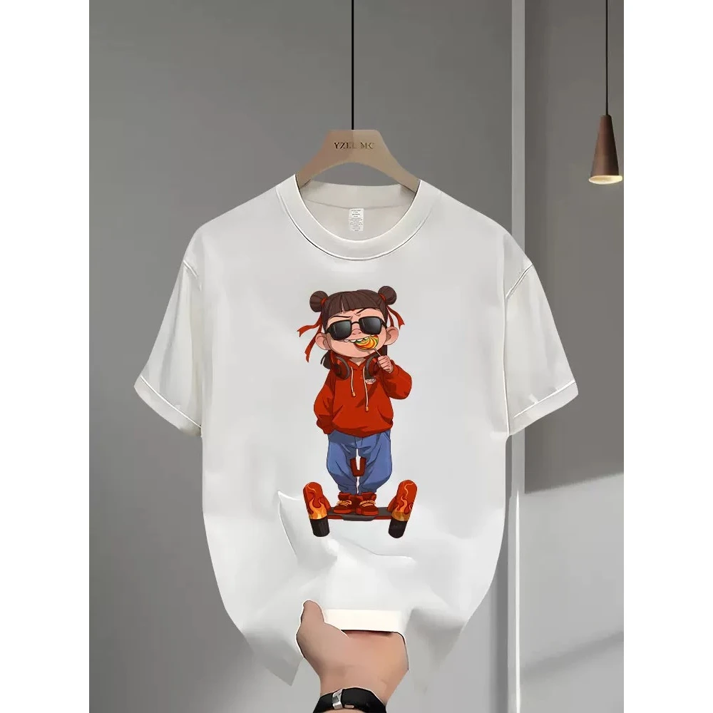 魔童哪吒高档纯棉t恤百搭国潮牌体恤2025新款爆款夏季短袖T半袖