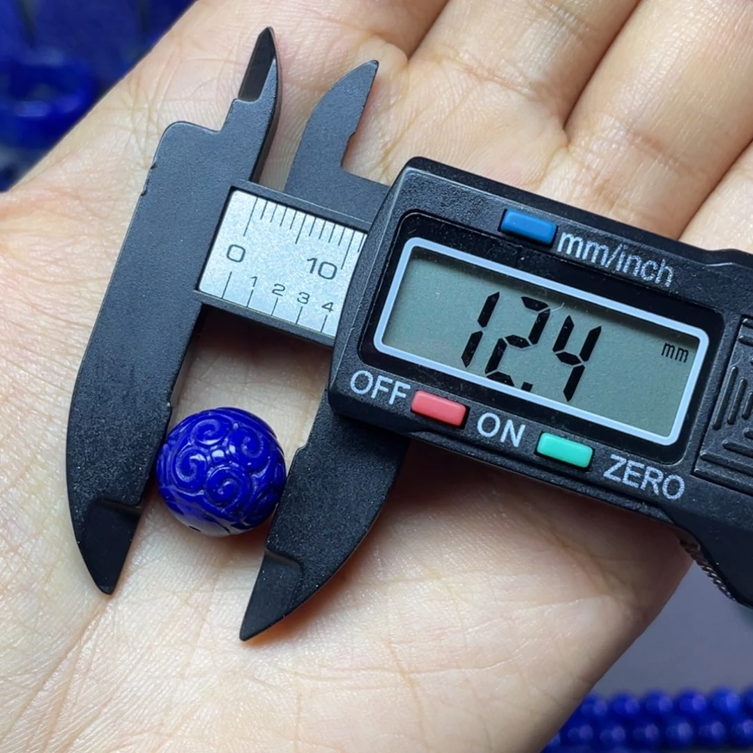 子***余青金石未镶嵌12mm回纹单珠配饰