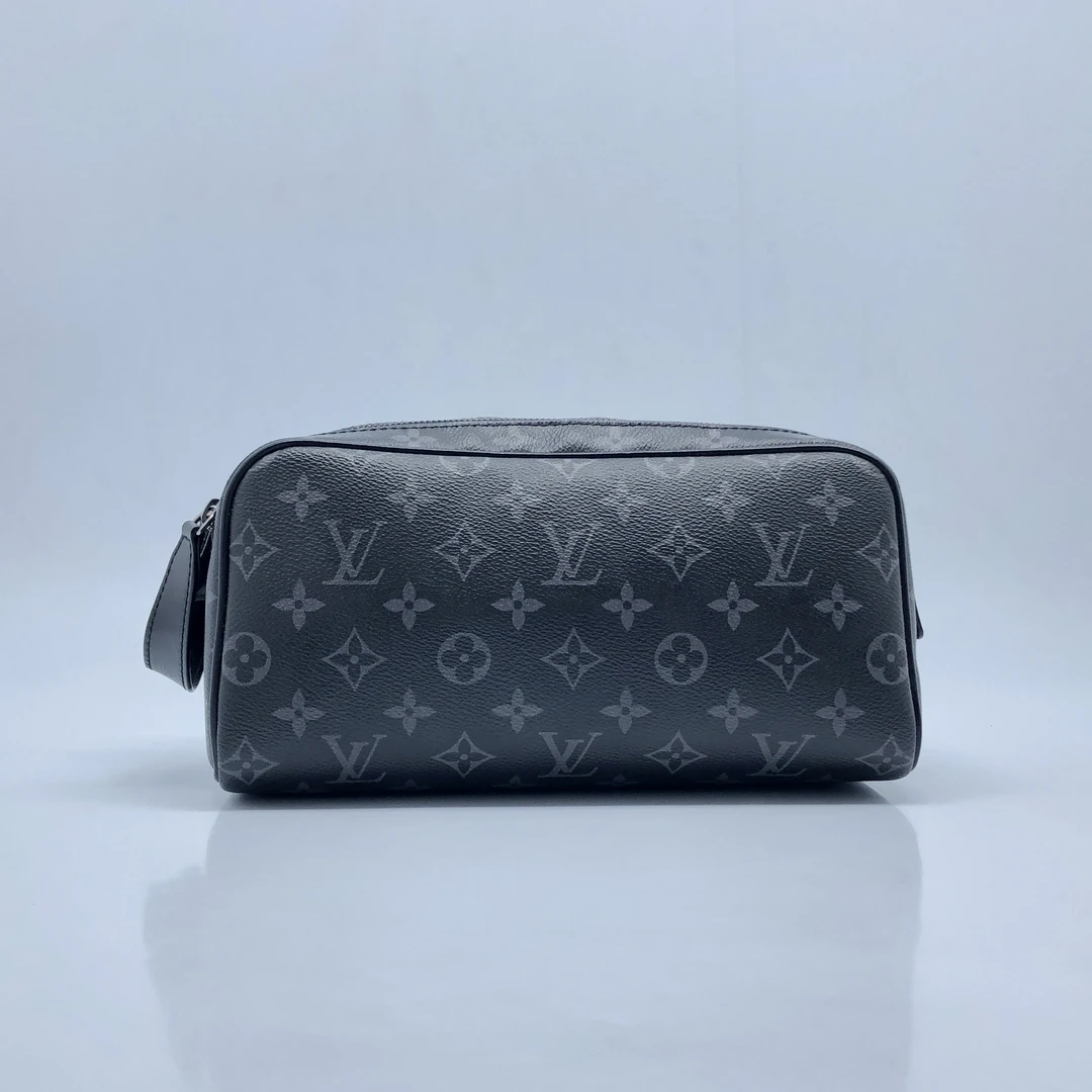 99新 LouisVuitton/路易威登 黑花双拉链洗漱包/4429
