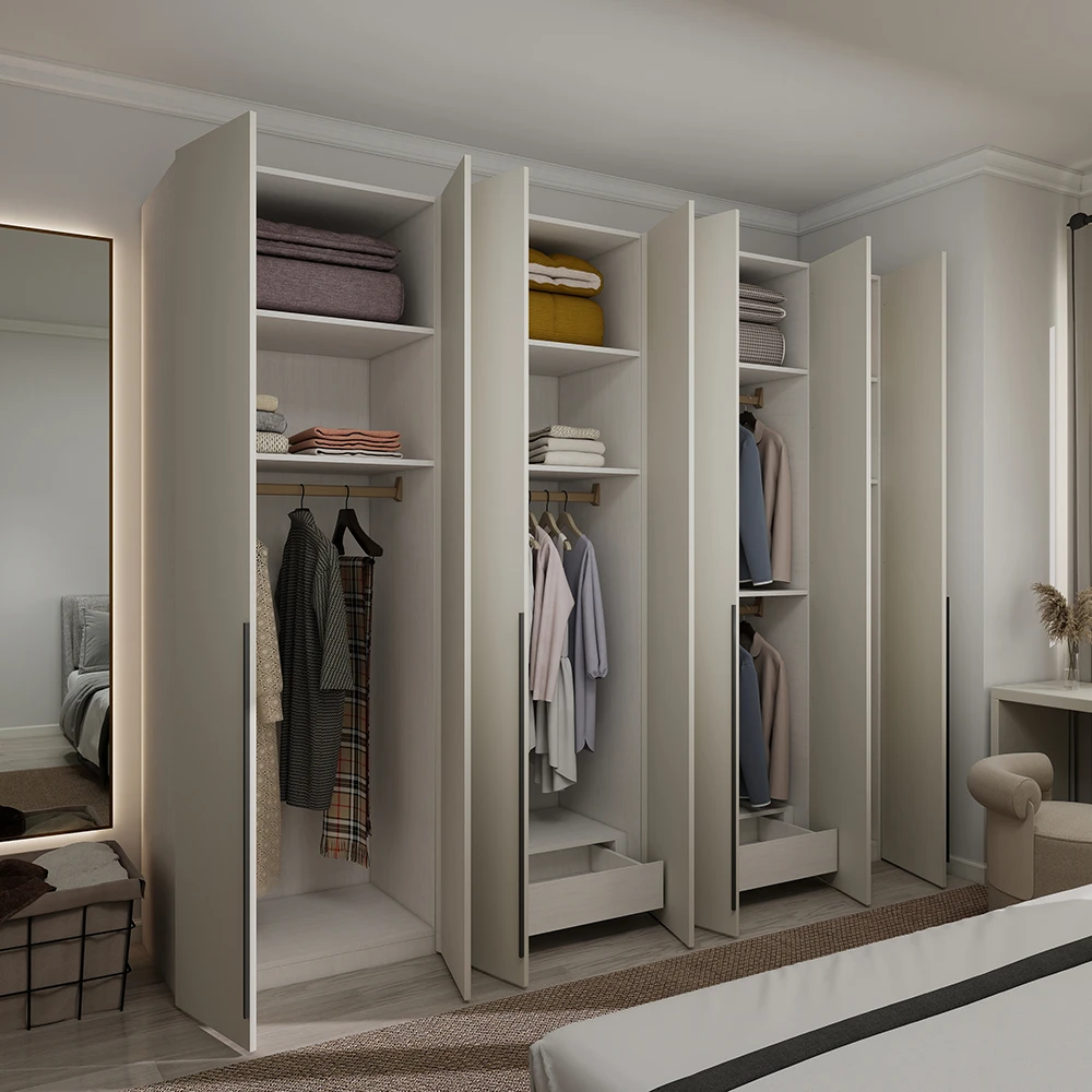 储物柜衣柜柜子艺术图案现代简约风实木多层多功能收纳衣柜