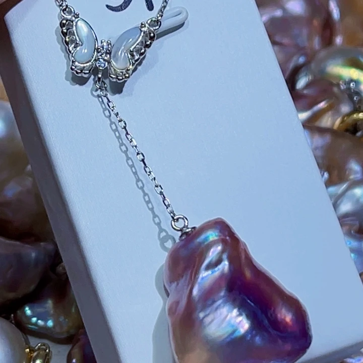 淡水珍珠银S925镶嵌颈饰