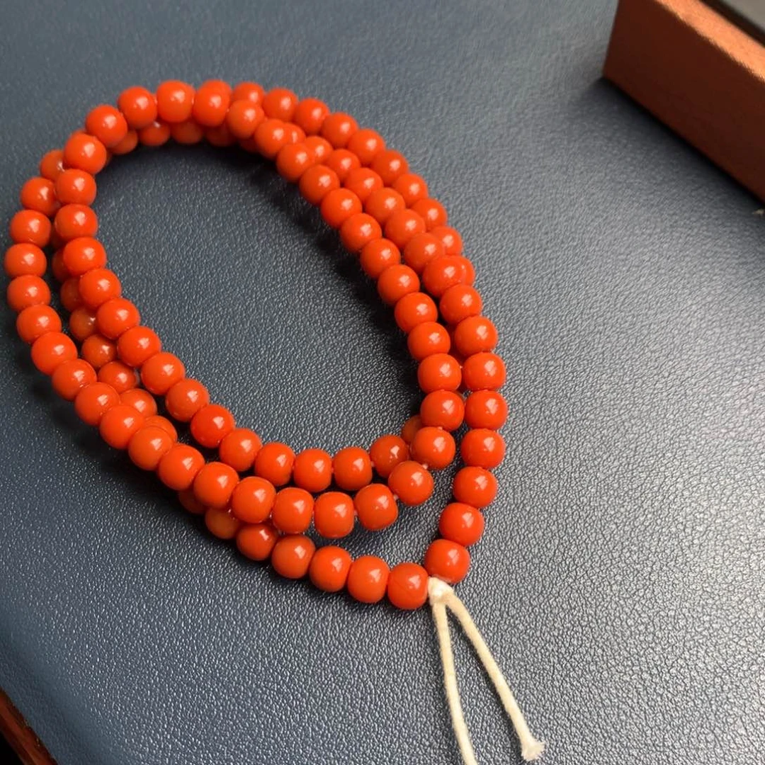 南红玛瑙未镶嵌保山天然原矿南红6mm+大水沟老型108多圈