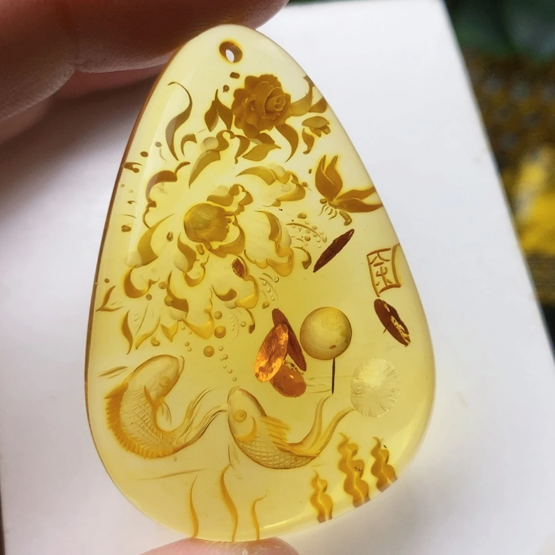 【闪购商品】琥珀（花珀）吊坠(不含链)未镶嵌