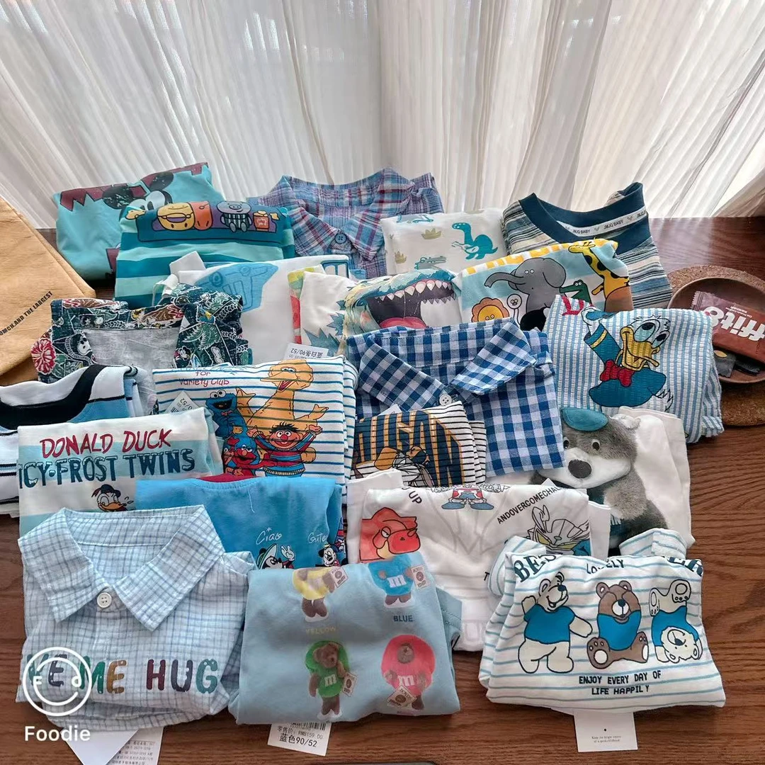 【季末清版福袋 R182】25年男女童夏季蓝色系清版短袖上衣五件组合