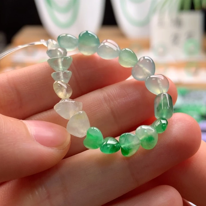 翡翠未镶嵌手串天然缅甸A货翡翠