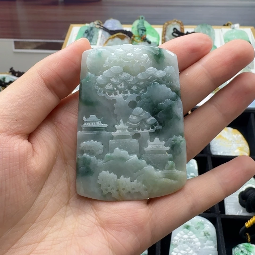 翡翠未镶嵌颈饰天然