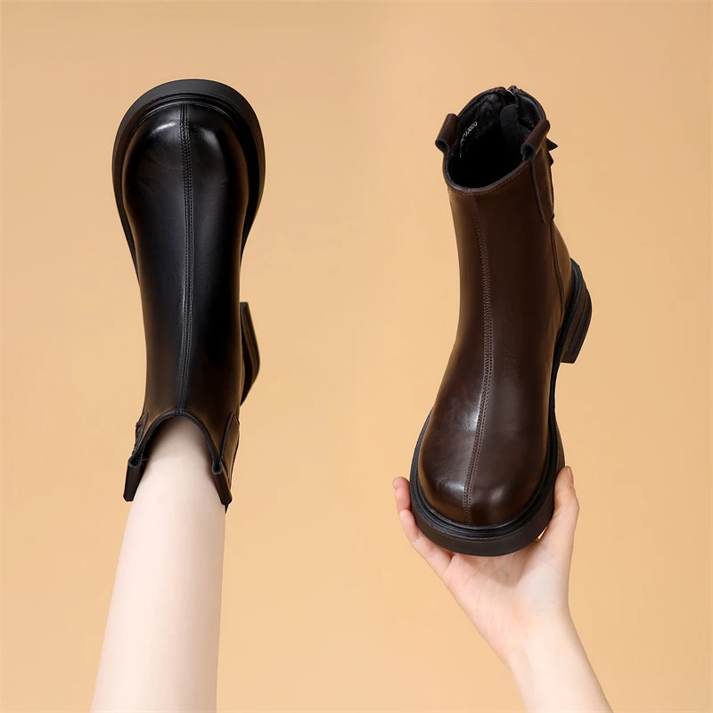 爆款平底马丁靴女2025新款冬季英伦风黑色短靴显瘦高级感切尔西靴