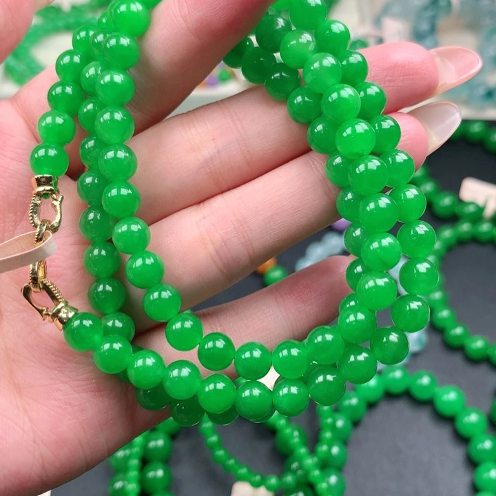 福***依缅料卡7正阳绿项链