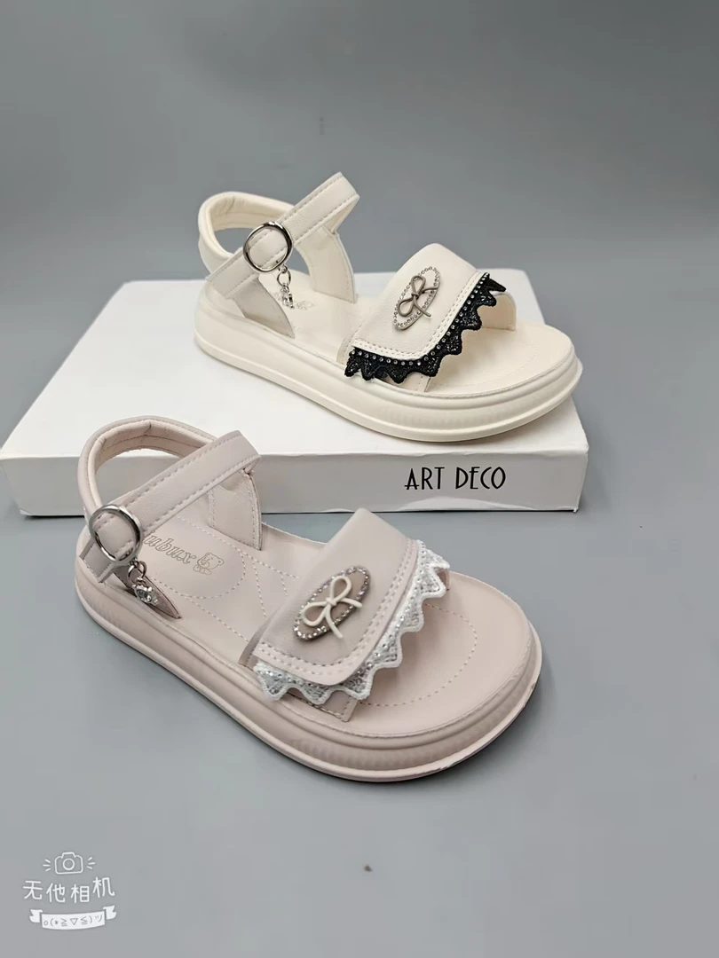 夏季车缝线女露趾公主鞋凉鞋休闲风 C-1