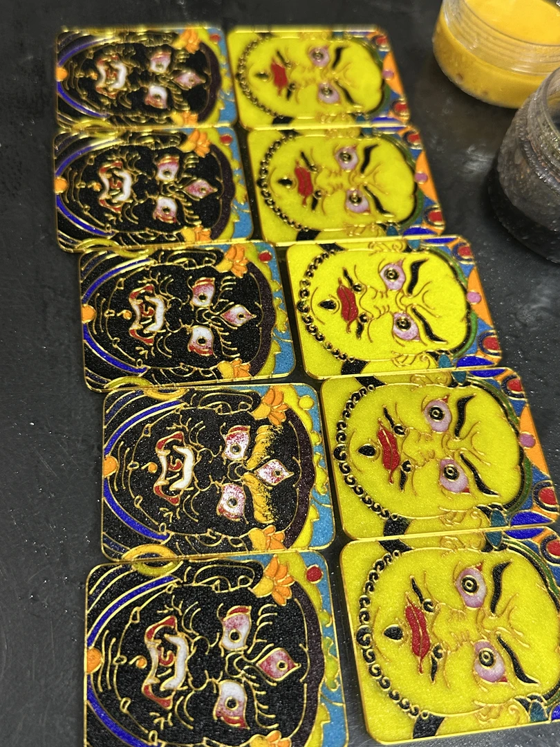 黑财黄财双面非遗掐丝珐琅彩手工卡专属链接定制款送绳子礼盒