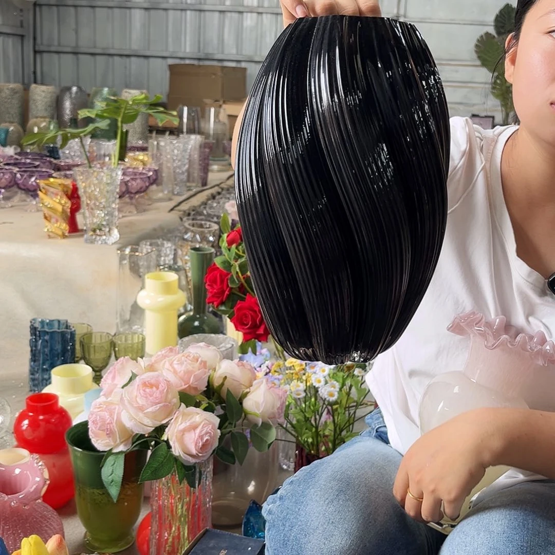 水晶花瓶黑色麦芽糖