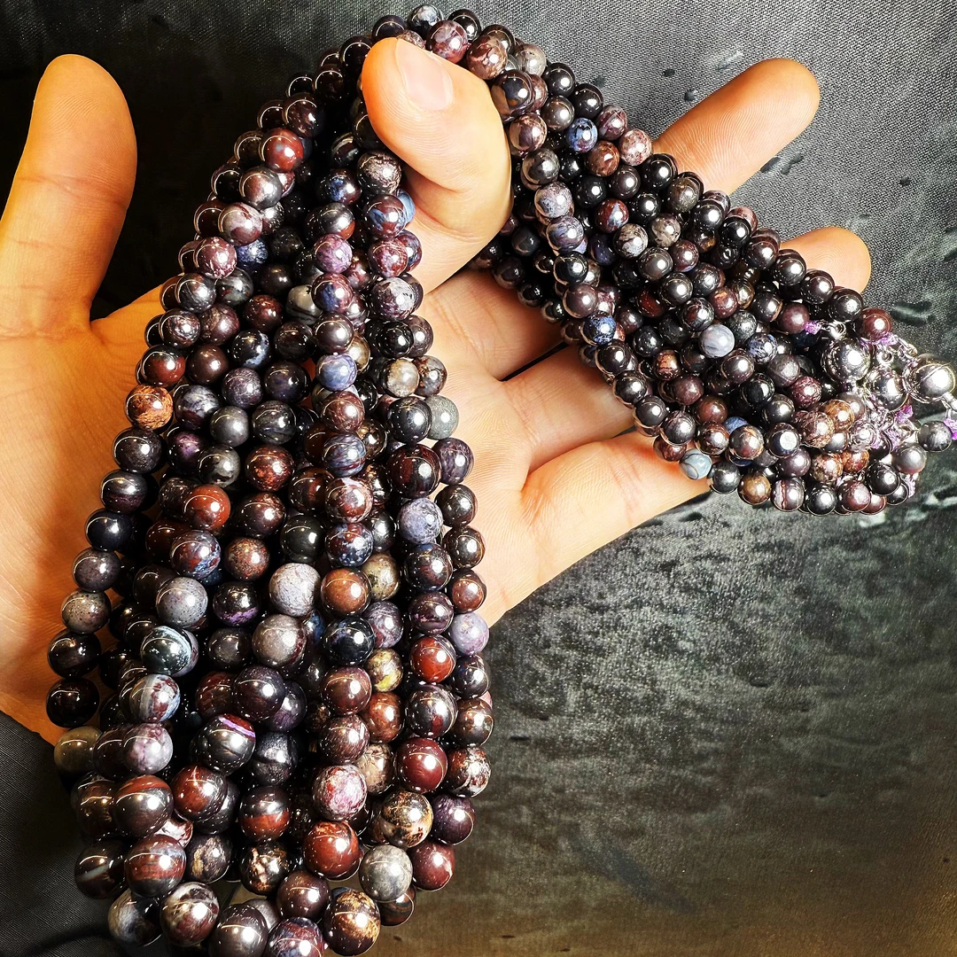 【皇后甄选】C021404 辰砂DIY泥地老油紫项链 多样性发其一