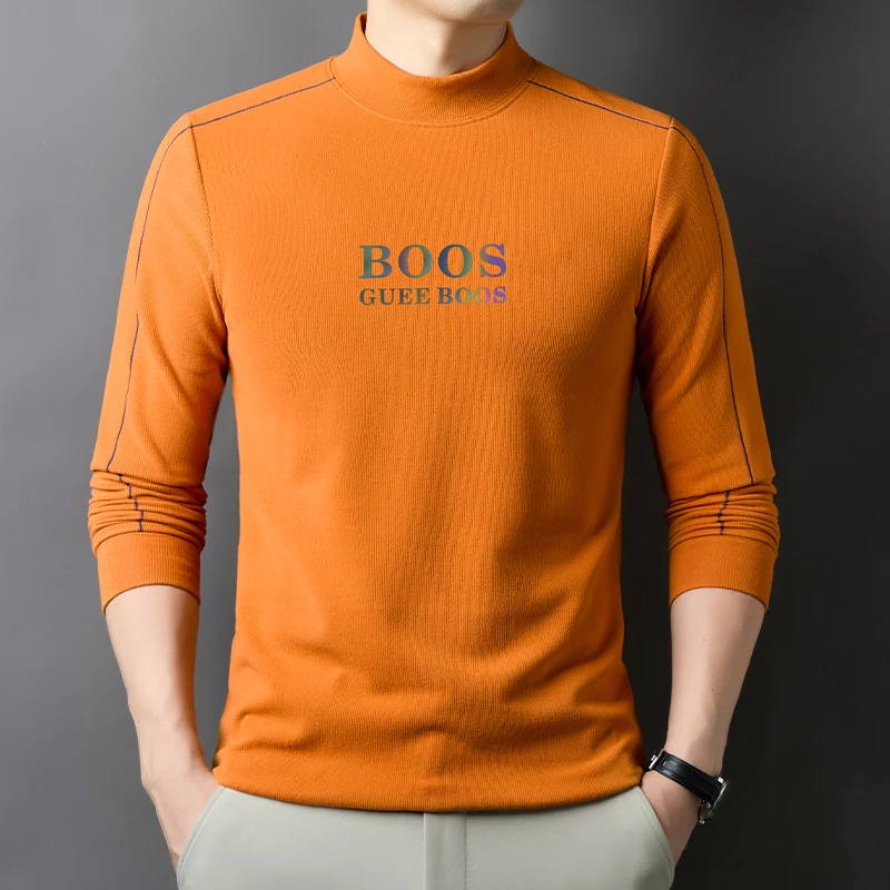 【NYKBOOS】秋季亲肤时尚休闲卫衣半高领打底衫男装保暖男士毛t恤