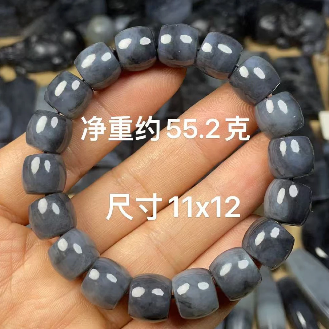 天然和田玉籽 料青花直切11x12单圈精选时尚转运手串手链