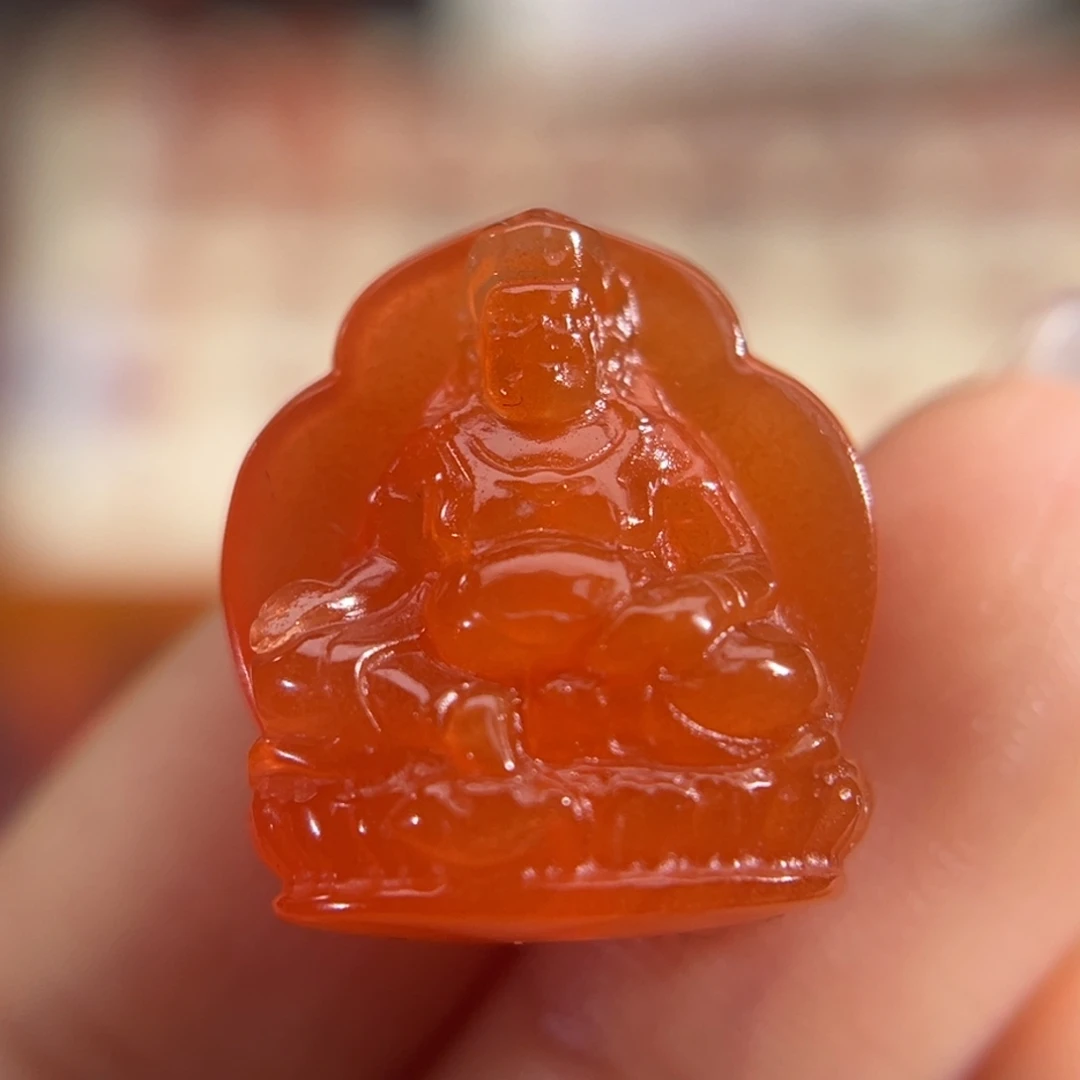 南红玛瑙未镶嵌黄财神 16.8x18.4mm