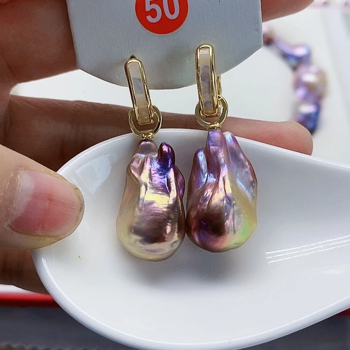 银S925镶嵌耳饰淡水珍珠