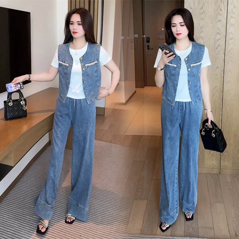 2025夏季新款穿搭洋气时尚气质不挑人三件套减龄套装