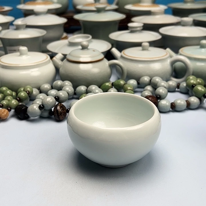 杯月白釉罗汗杯原矿原釉原产地