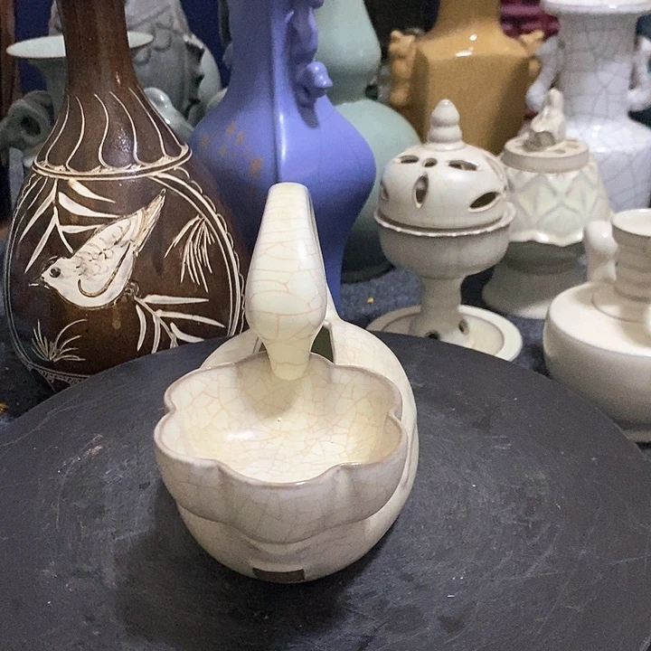 摆件汝窑瓷器天鹅洗1