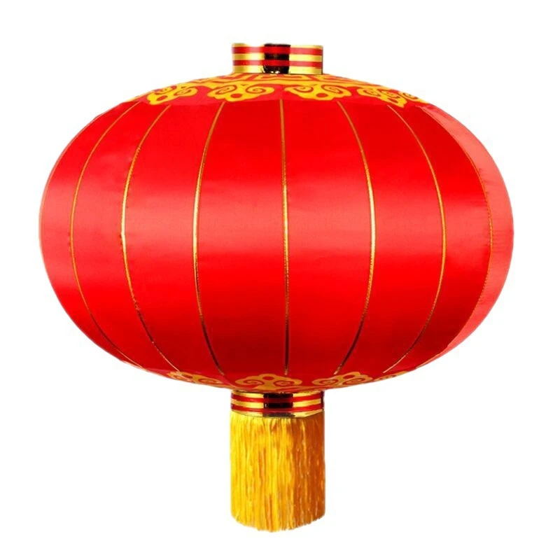 新年铁口灯笼（买一送一带2防水灯l）40cm防水防晒缎布大红灯笼