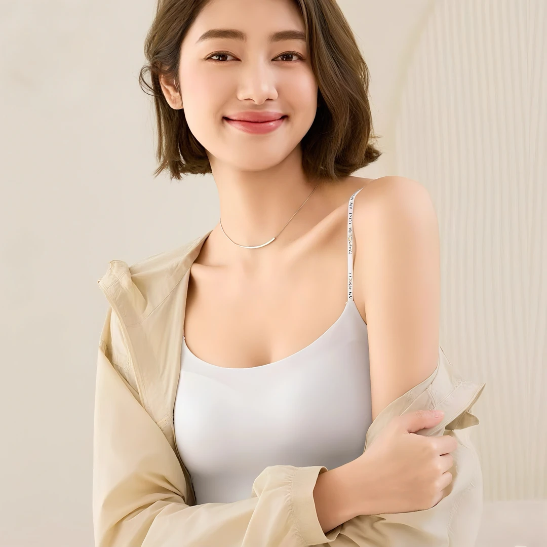 B28时尚裸感美背内衣欧若风一片式光面小胸聚拢无痕提拉舒适文胸