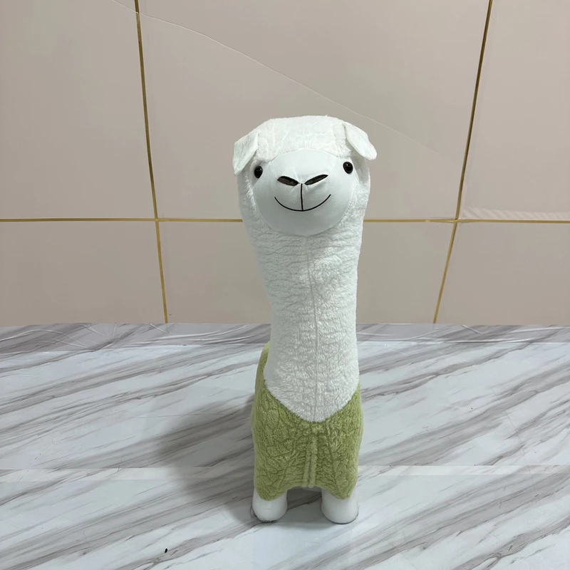 网红兔绒羊驼坐凳儿童沙发动物凳子长颈鹿凳客厅摆件落地网红毛绒