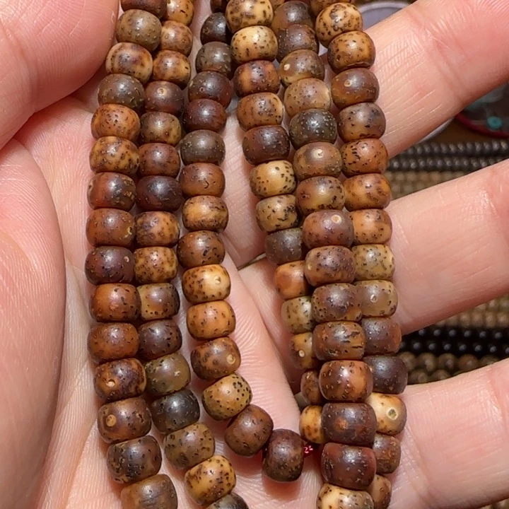 大***)原生态星月菩提手串天成7x5原生态星月菩提108