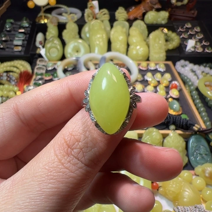 和田玉（黄玉）颈饰银S925镶嵌