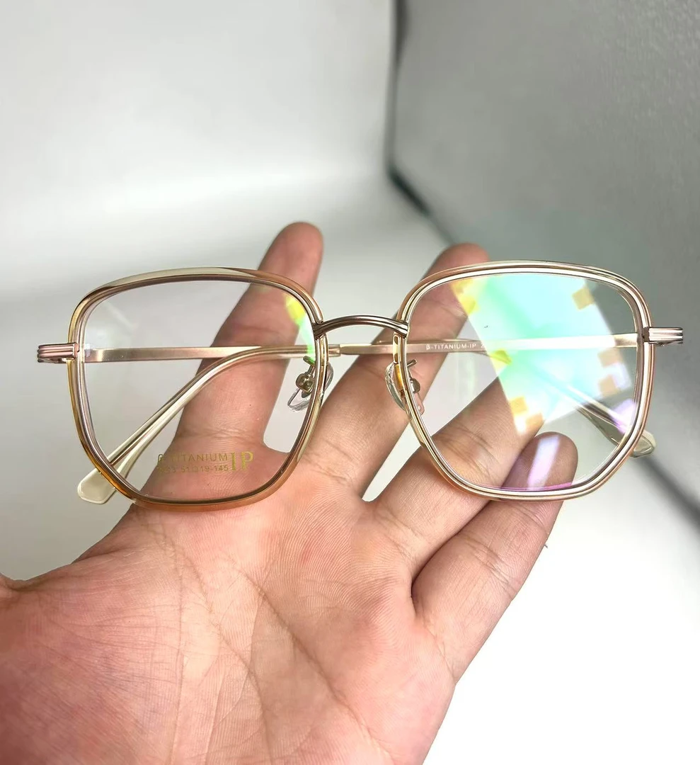新款半钛夹芯复古高颜值男女眼镜福利