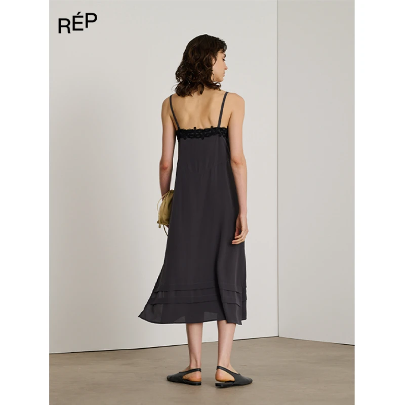 SOEUR设计师品牌深灰蕾丝吊带连衣裙25SS TheREPUBLIQUE买手店