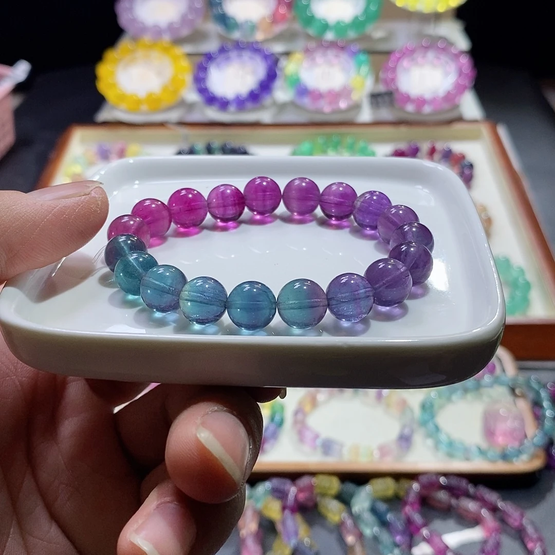 水晶手链未镶嵌黑玫瑰色10mm