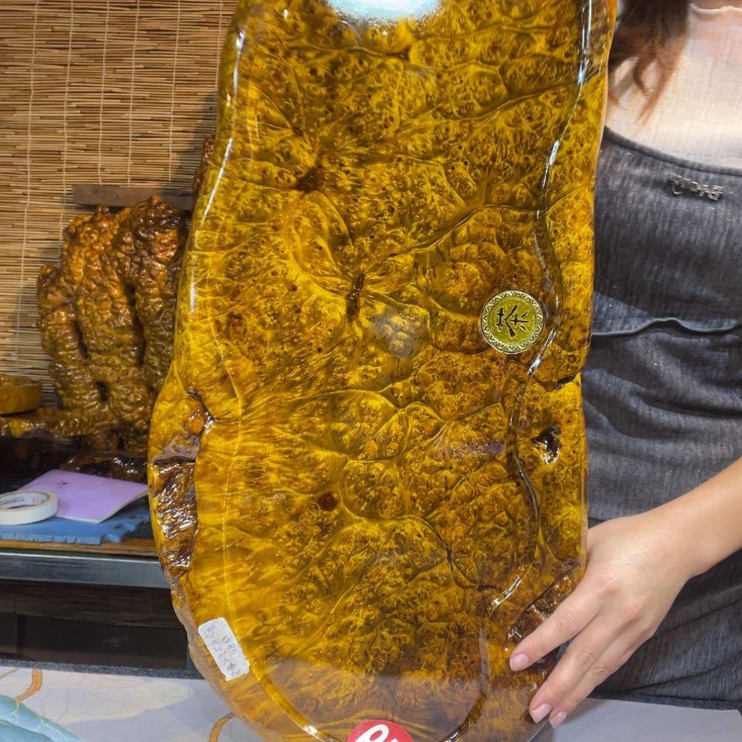 缅甸黄金樟实木茶盘