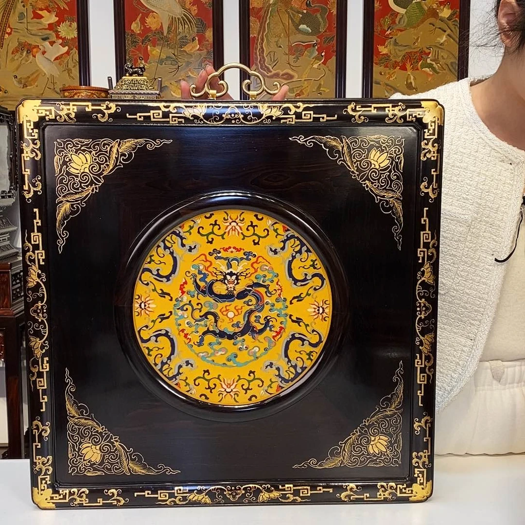 黑酸枝木类成套家具紫光檀挂屏