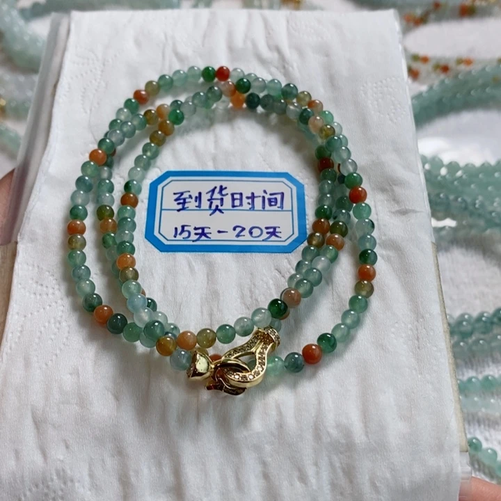 未镶嵌定制翡翠缅甸翡翠a货冰多宝飘花手链项链卡4+