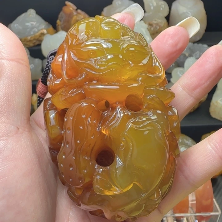 玛瑙/玉髓合金手把件