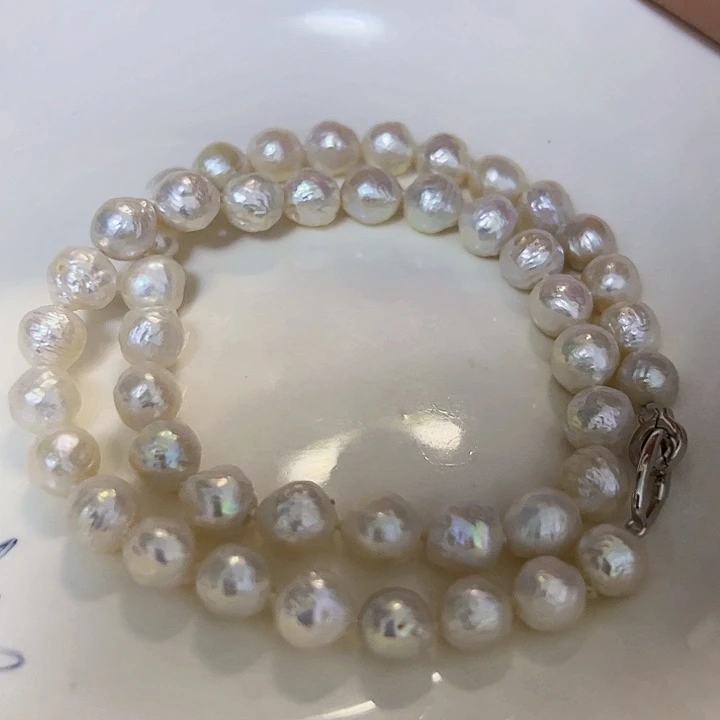 项链银S925镶嵌淡水珍珠