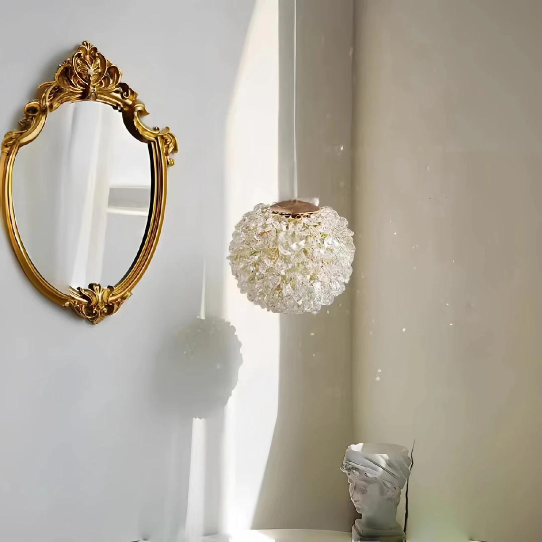 设计感温馨浪漫升降床头吊灯创意现代北欧小吊灯过道卧室荔枝吊灯