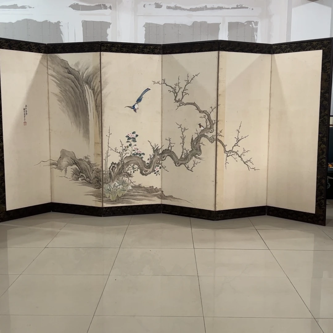 绘画屏风框画茶空间设计