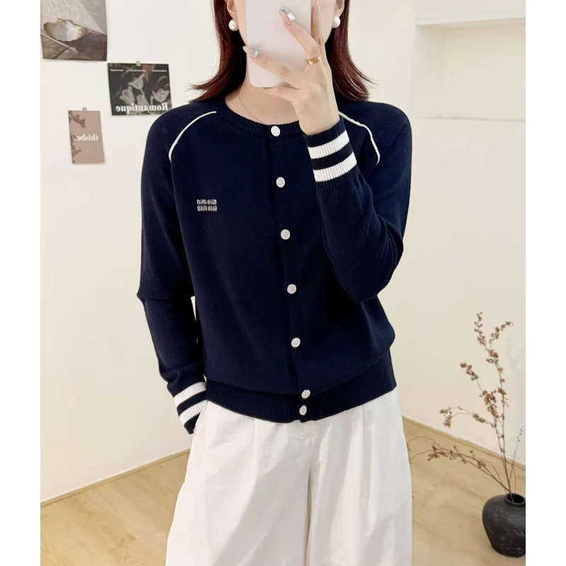 双排minmin秋冬季新款针织开衫长袖百搭羊毛衫9123