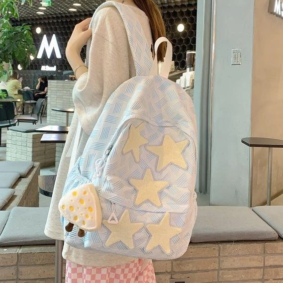 巴拉巴拉童装适用高颜值小众星星书包初中生女生高中大学生双肩包